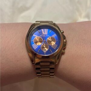Michael Kors MK5951 Bradshaw Rose Gold Watch - Blue Face